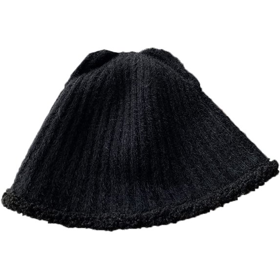 CoCopeaunts Bucket Hat for Women Cute Cat Ears Plush Fisherman Hat Warm Keeping Woolen Reversible Knitted Hat Double Sided Wear
