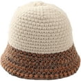 thumbnail image 1 of CoCopeaunts Bucket Hat for Women Fashion Stitching Knitted Fisherman Hat Winter Warm Woolen Basin Hat Outdoor Travel Vacation, 1 of 8