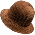 thumbnail image 1 of CoCopeaunts Bucket Hat for Women Solid Color Knit Hats Ladies Shopping Trip Winter Warm Crochet Fisherman Cap Wide Brim, 1 of 8