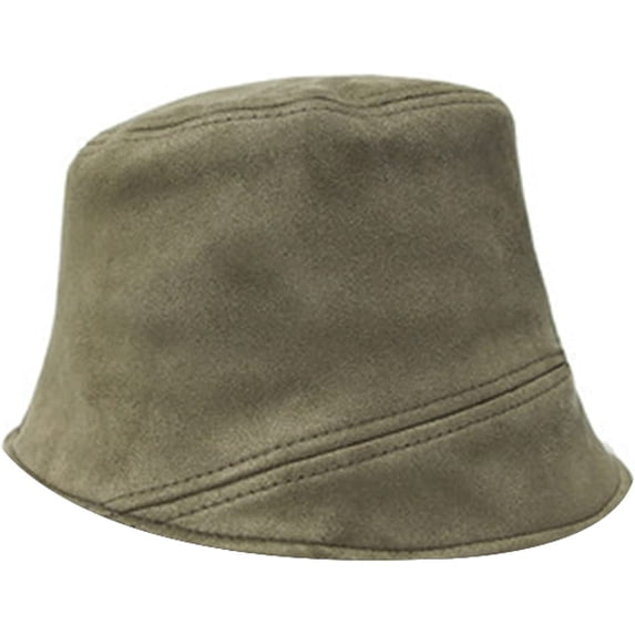 CoCopeaunts Bucket Hat for Women Spring Summer Suede Irregular Flat Top Bucket Cap Solid Color Fisherman Hats Outdoor Travel