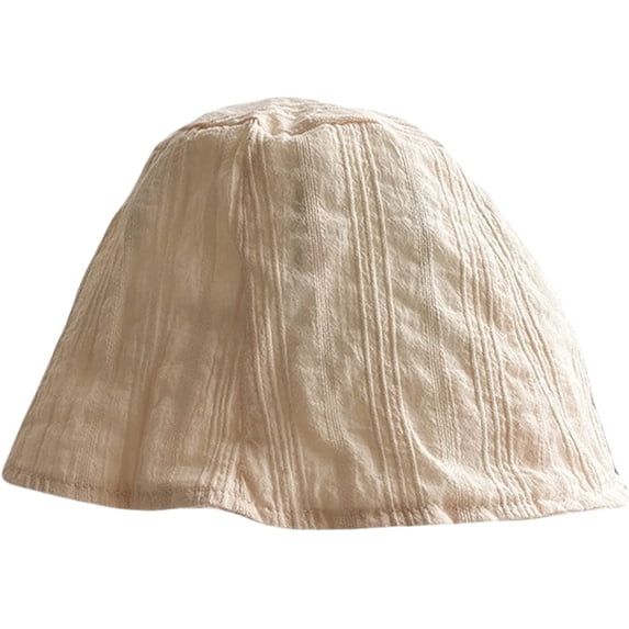 CoCopeaunts Bucket Hat for Women Summer Thin Section Solid Color Flat Top Bucket Cap Simple Pleated Outdoor Casual Basin Hat