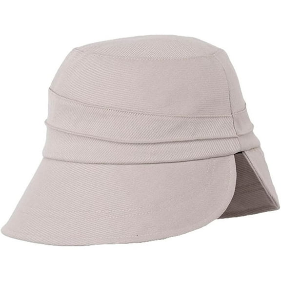 CoCopeaunts Bucket Hat for Women Sun Protection Pleated Fisherman Hat Four Seasons Solid Color Cycling Hiking Ponytail Hat