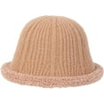thumbnail image 1 of CoCopeaunts Bucket Hat for Women Sweet Solid Color Knit Hats Lambs Wool Brim Winter Warm Pot Hat Travel Photography Bucket Cap, 1 of 8