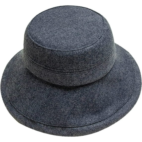 CoCopeaunts Bucket Hat for Women Vintage Wool Large Brim Face Covering Female Basin Hat Fashionable Men Outdoor Fisherman Hat