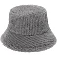 thumbnail image 1 of CoCopeaunts Bucket Hats Fashion Europe America Versatile Thickened Plush Solid Stripe Warm Fisherman's Hat for Men and Women, 1 of 8