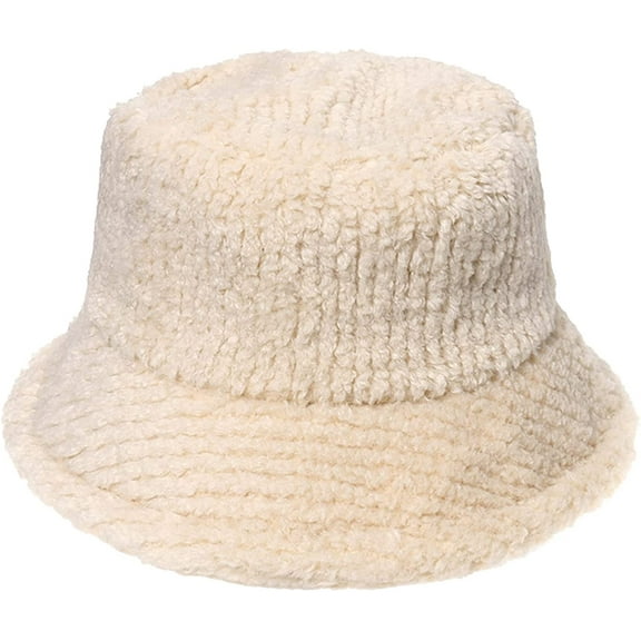 CoCopeaunts Bucket Hats Fashion Europe America Versatile Thickened Plush Solid Stripe Warm Fisherman's Hat for Men and Women