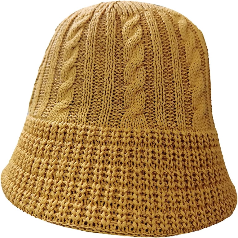 CoCopeaunts Bucket Hats for Men LCE Hemp Thread Vintage Hand