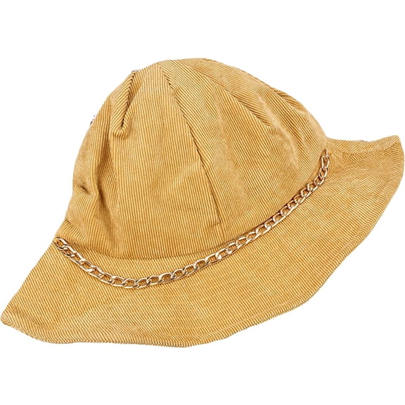 CoCopeaunts Bucket Hats for Men Packable Foldable Gold Chain Hatband Bucket Cap Outdoor Shade Fisherman Hat for Travel Sport