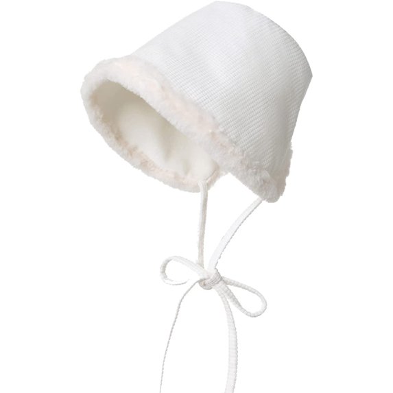 CoCopeaunts Bucket Hats for Women Autumn Winter Cold Proof Fashion Versatile Basin Cap with Plush Brim and Adjustable Chin Strap