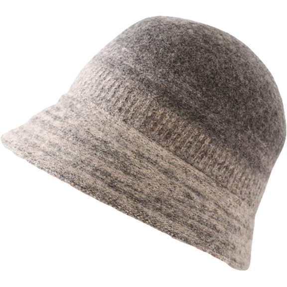 CoCopeaunts Bucket Hats for Women Autumn Winter Hat Temperament Elegant Round Top Pot Hat Two-Color Gradient Fisherman Hat