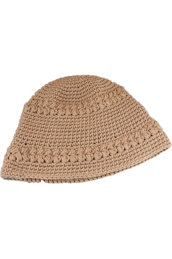 Bucket Hats for Women Autumn Winter Warm Handmade Thick Wool Knitting Hat Solid Color Hundred Take Fisherman Hat
