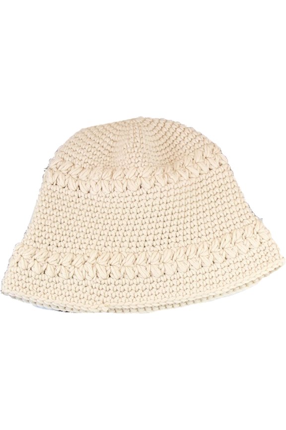Bucket Hats for Women Autumn Winter Warm Handmade Thick Wool Knitting Hat Solid Color Hundred Take Fisherman Hat