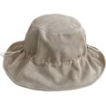 thumbnail image 1 of CoCopeaunts Bucket Hats for Women Drawstring Corduroy Fisherman Hat Autumn and Winter Leisure Folds Design Wide Brim Bucket Cap, 1 of 8