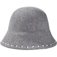 thumbnail image 1 of CoCopeaunts Bucket Hats for Women Fashion Wool Warm Fisherman Hat Female Casual Artist Style Painter Winter Hat Beads Edging, 1 of 8