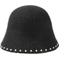 thumbnail image 1 of CoCopeaunts Bucket Hats for Women Fashion Wool Warm Fisherman Hat Female Casual Artist Style Painter Winter Hat Beads Edging, 1 of 8