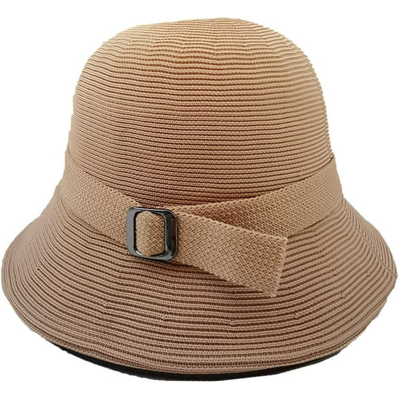CoCopeaunts Bucket Hats for Women Linen Knitted Adjustable Hatband Solid Color Fisherman Hat Summer Shade Breathable Basin Cap