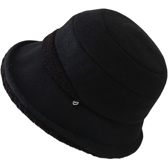 CoCopeaunts Bucket Hats for Women Small Roll-up Brim Girl Fisherman Hat Fashion Simple Splicing Cloth Basin Hat Vintage Leisure