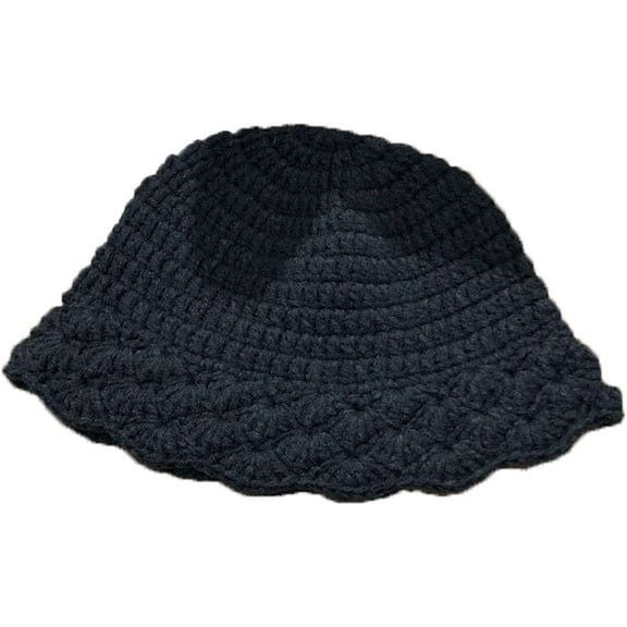 CoCopeaunts Bucket Hats for Women Soft Folding Fisherman Hat Autumn Winter Warm Pure Color Knit Handmade Ladies Bucket Cap