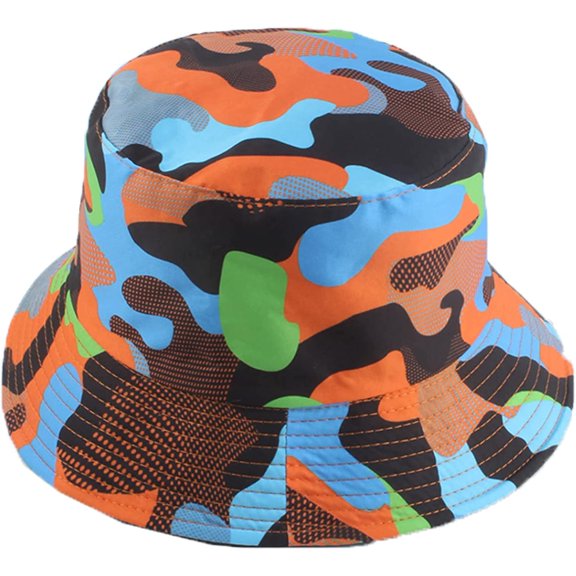 CoCopeaunts Camo Bucket Hat Outdoor Reversible Summer Fisherman Hat for Men Women Hiking Fishing Cap Sun Protection Fisherman Hat
