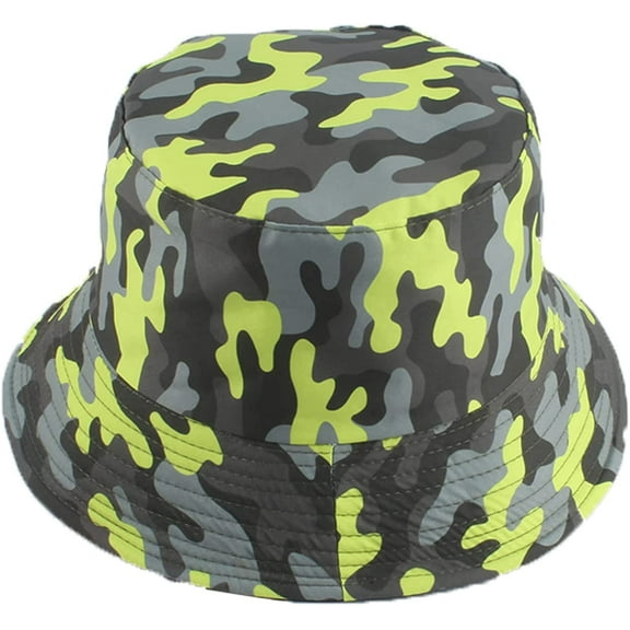 CoCopeaunts Camo Bucket Hat Outdoor Reversible Summer Fisherman Hat for Men Women Hiking Fishing Cap Sun Protection Fisherman Hat