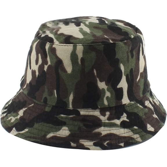 CoCopeaunts Camo Bucket Hat Women Reversible Wear Hiking Camping Hunting Bucket Cap Comfort Cotton Sunscreen Men Fisherman Hat