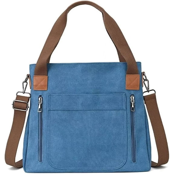 CoCopeaunts Canvas Shoulder Bag for Women Top Handle Tote Bag Large Capacity Crossbody Bag Casual Handbag Purse
