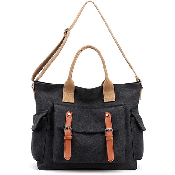 CoCopeaunts Canvas Tote Bag for Women Large Hobo Bag Zipper School Bag Shoulder Bag Women Vintage Bag Purses Crossbody Bag