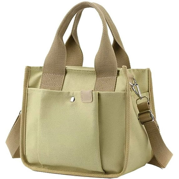 CoCopeaunts Canvas Tote Bags Multi-Pocket Satchel Handbag Japanese Handmade Tote Crossbody Bag Top Handle Satchel Shoulder Bag