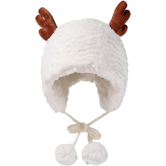 CoCopeaunts Christmas Hat, Santa Hat Beanie Hats for Women Plush Beanies Hat Winter Hat Beanie Knit Skull Cap Winter Beanies Hat