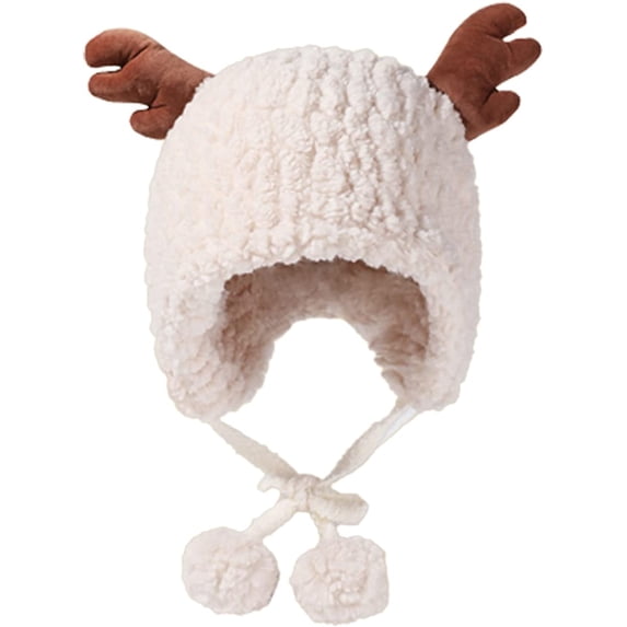 CoCopeaunts Christmas Hat, Santa Hat Beanie Hats for Women Plush Beanies Hat Winter Hat Beanie Knit Skull Cap Winter Beanies Hat