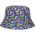 thumbnail image 1 of CoCopeaunts Colorful Tie Dye Bucket Hat for Women Rainbow-Vortex Bucket Cap Summer Sunscreen Fashion Reversible Fisherman Hat, 1 of 8