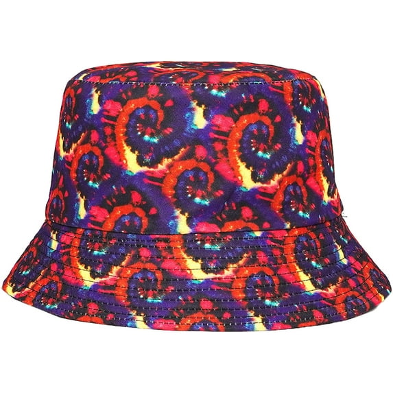 CoCopeaunts Colorful Tie Dye Bucket Hat for Women Rainbow-Vortex Bucket Cap Summer Sunscreen Fashion Reversible Fisherman Hat