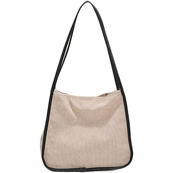 CoCopeaunts Corduroy Shoulder Bag for Women Large Tote Bag Vintage Handbag Students Commute Work Hobo Bag