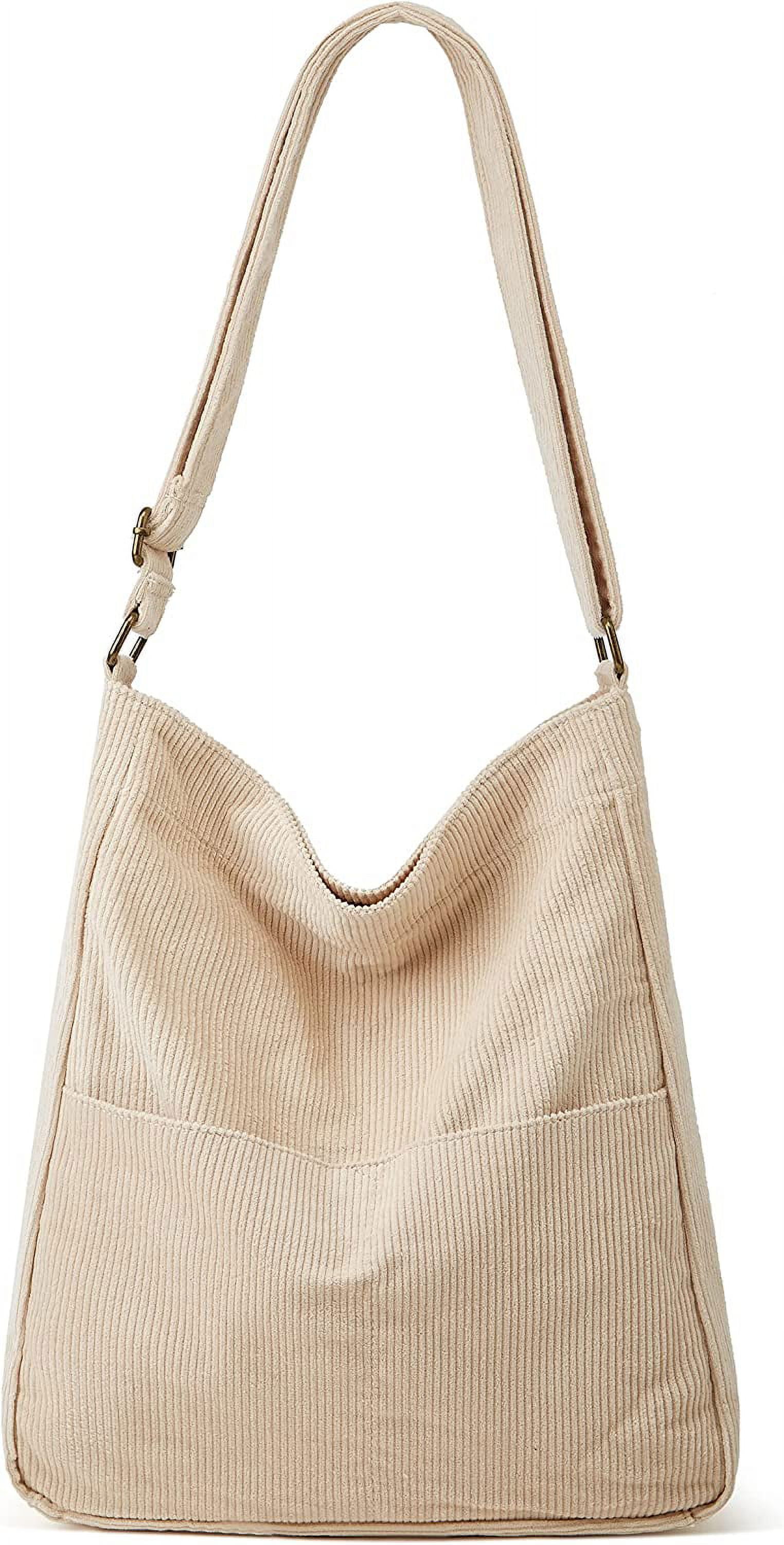 CoCopeaunts Corduroy Tote Bag for Women Cute Hobo Bag Multiuse Large