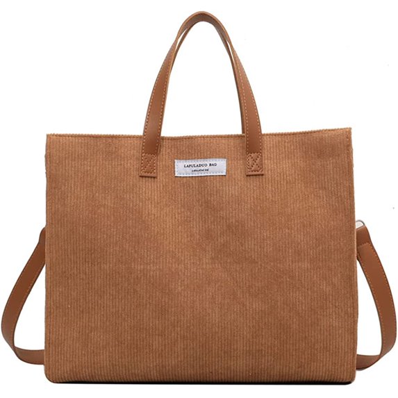 CoCopeaunts Corduroy Tote Bag for Women Hobo Bag Large Fashion Handbag Shoulder Bag Students Work Shopping Bag