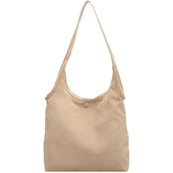 CoCopeaunts Corduroy Tote Bag for Women Large Shoulder Bag Plain Students Bag Commute Top Handle Bag