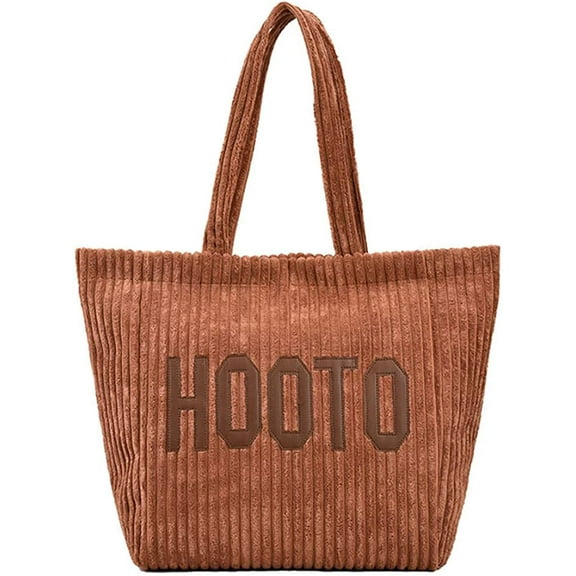 CoCopeaunts Corduroy Tote Bag for Women Large Zipper Hobo Bag Fashion Shoulder Bag Students Commute Computer Bag