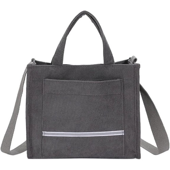 CoCopeaunts Corduroy Tote Bag for Women Satchel Bag Fashion Handbag Students Crossbody Shoulder Bag with Pockets