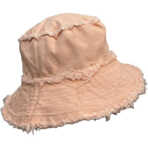 CoCopeaunts Cotton Bucket Hat for Women Summer Casual Frayed Wide Brim Beach Fisherman Hat Beach Vacation Travel Accessories