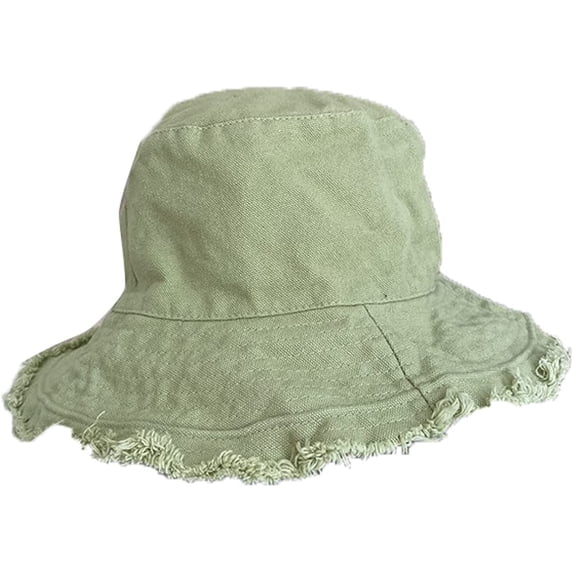 CoCopeaunts Cotton Bucket Hat for Women Summer Casual Frayed Wide Brim Beach Fisherman Hat Beach Vacation Travel Accessories