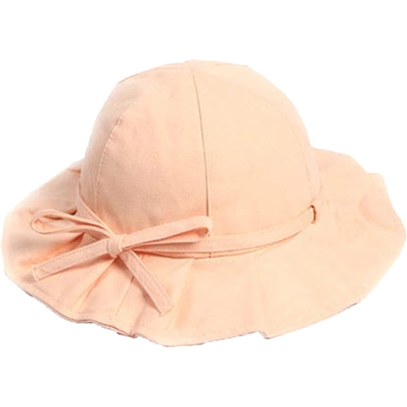 CoCopeaunts Cotton Bucket Hats for Women Bow Belt Summer Anti-UV Charming Ruffled Brim Vacation Travel Packable Girl Basin Hat