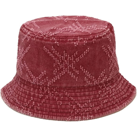 CoCopeaunts Cotton Bucket Hats for Women Distressed Little Hole Design Men Fisherman Hat Outdoor Sun Protection Basin Hat