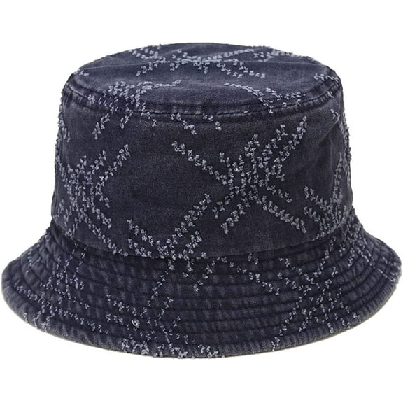 CoCopeaunts Cotton Bucket Hats for Women Distressed Little Hole Design Men Fisherman Hat Outdoor Sun Protection Basin Hat
