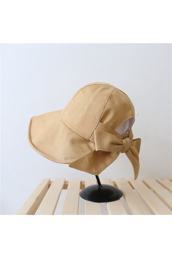 Cotton Hemp Sun Hat For Women Summer Foldable Wide Brim Floppy Hat Girls Outdoor Beach Hat UV Protect Travel Cap Lady Cap Female