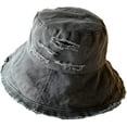 thumbnail image 1 of CoCopeaunts Cotton Men Bucket Hat Unisex Fashion Damaged Frayed Brim Hip Hop Men Fisherman Hat Foldable Women Bucket Cap, 1 of 8
