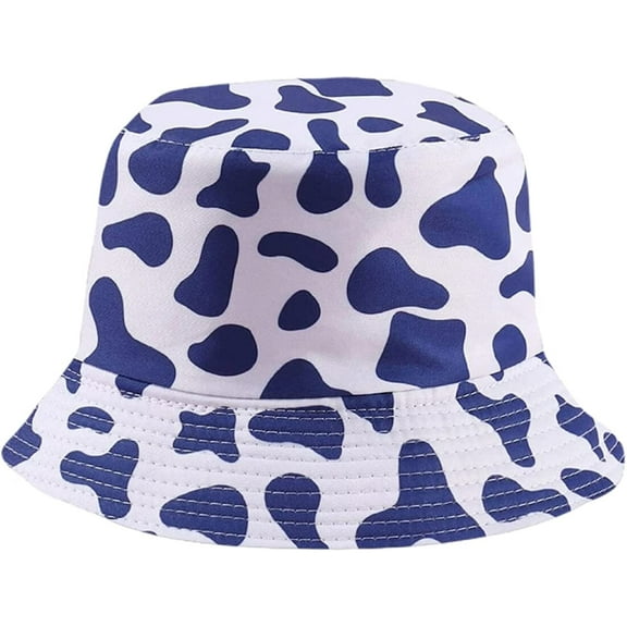 CoCopeaunts Cow Bucket Hat for Men Summer Creative Double-Sided Wear Fisherman Hat Lightweight Collapsible Women Fisherman Hat
