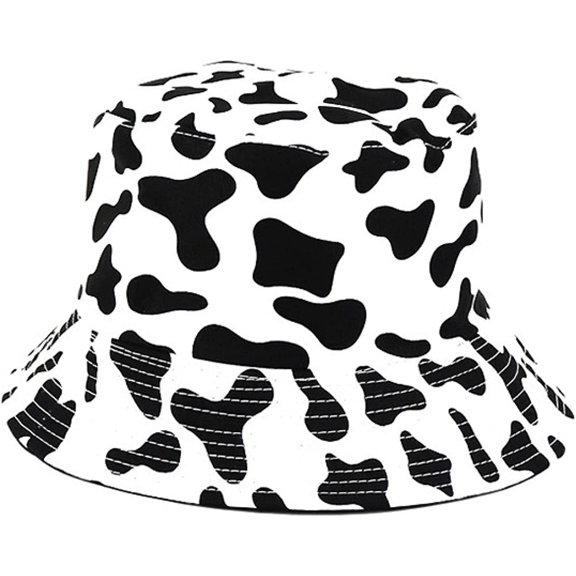 CoCopeaunts Cow Bucket Hat for Men Summer Creative Double-Sided Wear Fisherman Hat Lightweight Collapsible Women Fisherman Hat