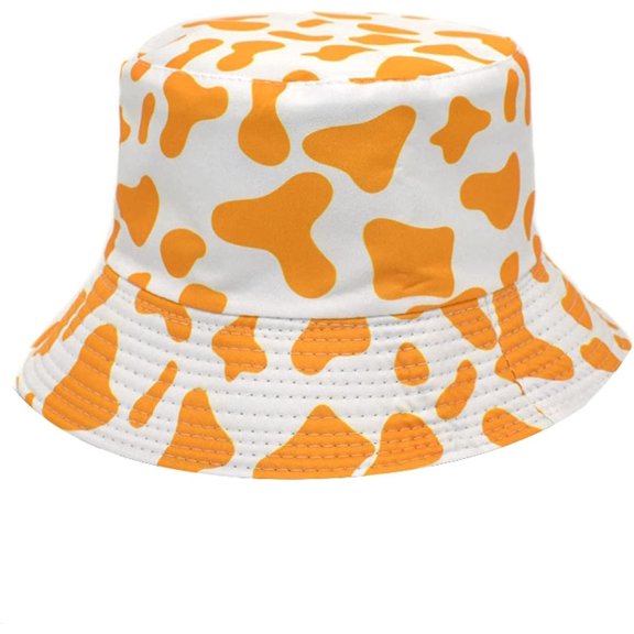 CoCopeaunts Cow Bucket Hat for Women Packable Double-Sided Wear Summer Cotton Men Fisherman Hat Beach Outdoor Sunshade Caps