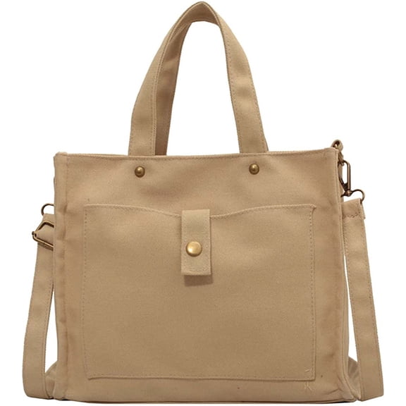 CoCopeaunts Crossbody Bag for Women Canvas Tote Bag Casual Shoulder Handbags Square Messenger Bag with Zipper