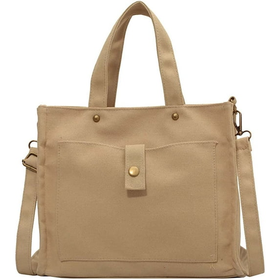 CoCopeaunts Crossbody Bag for Women Canvas Tote Bag Casual Shoulder Handbags Square Messenger Bag with Zipper